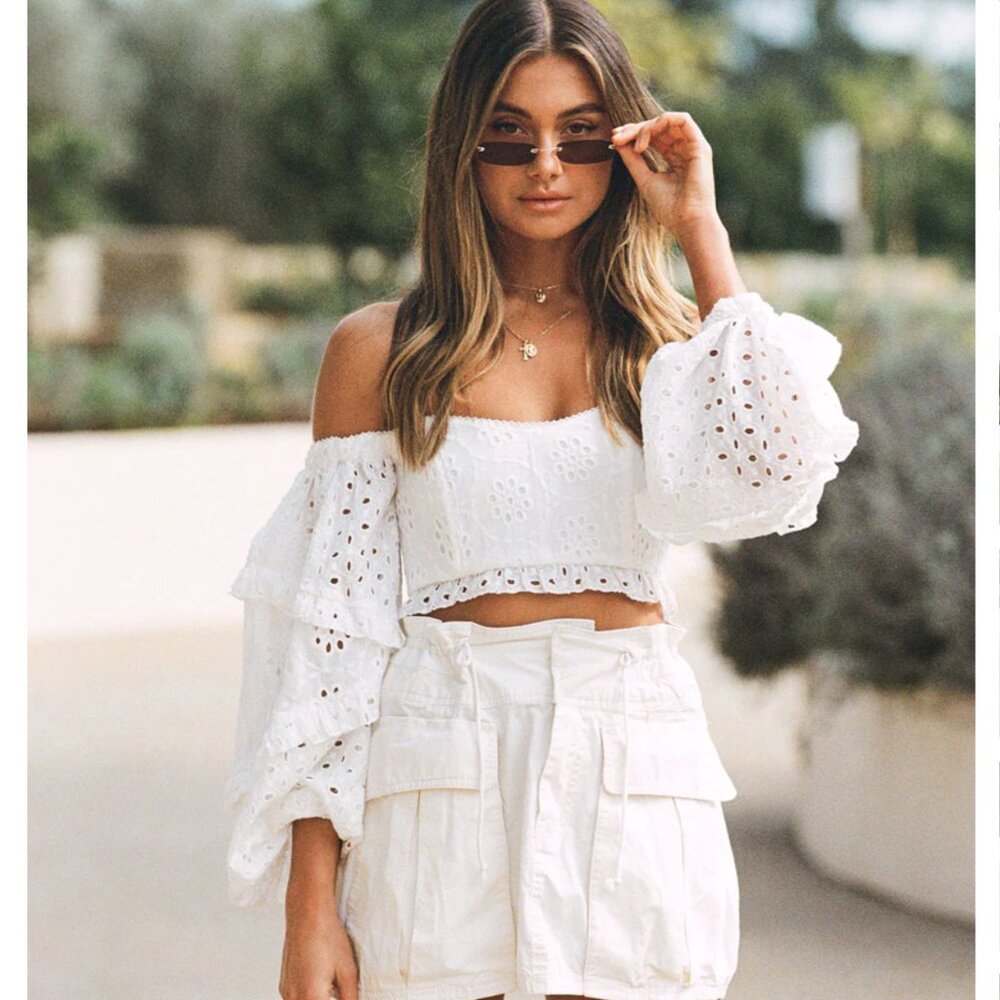 NWT Sabo Seraphina Eyelet Top - Size XS